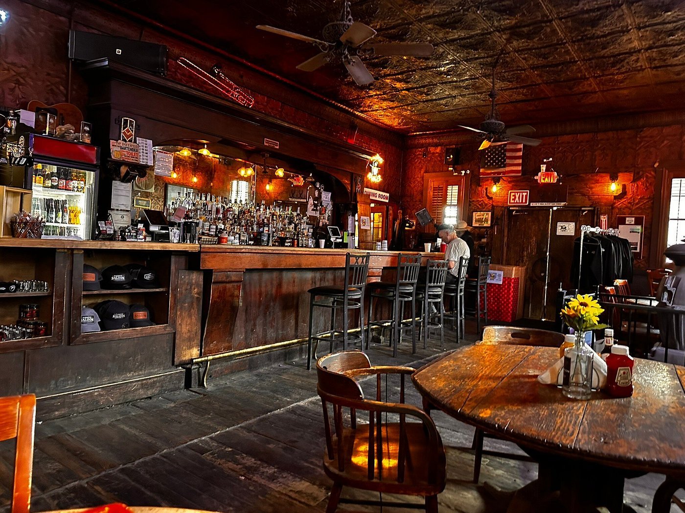 Historic bar inside Pioneer Saloon