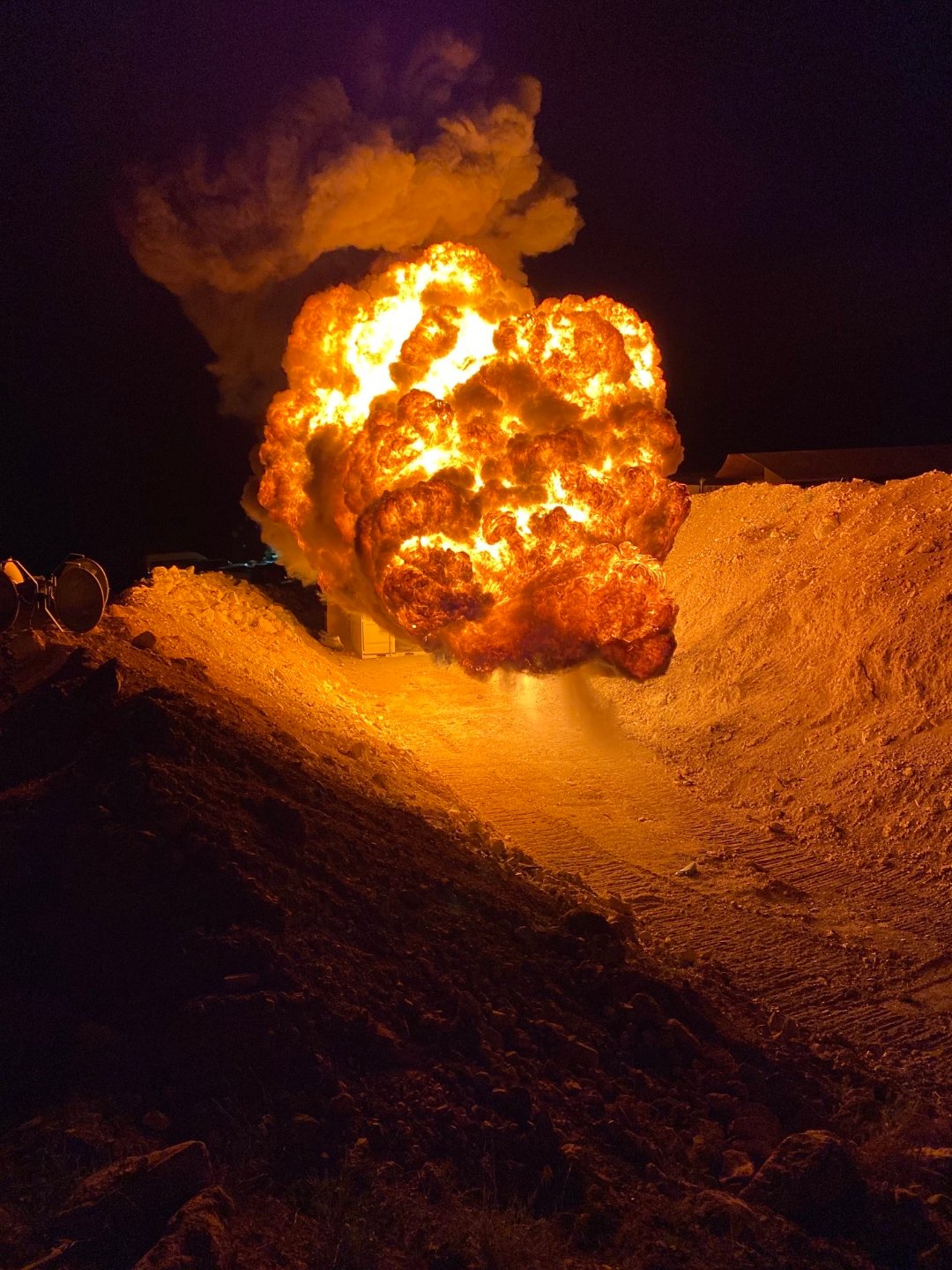 Flamethrower at Night